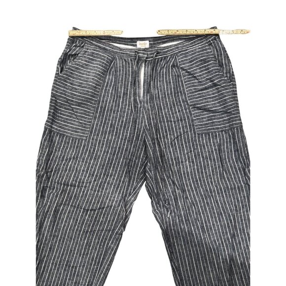 Striped Linen Blend Wide-Leg Pants By Laundry By Shelli Segal Size 12 - Picture 8 of 10